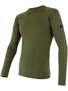MERINO SENSOR ACTIVE - pánské triko, dlouhý rukáv, safari green