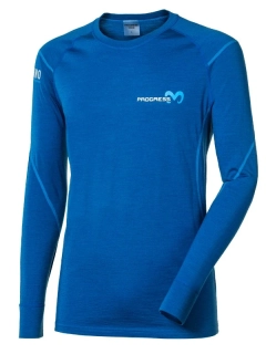 KOLIBRI dětské funkční merino tričko s dlouhým rukávem, modrý melír