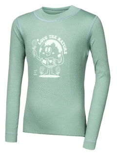 MERINO DF PLANET SENSOR dětské tričko s dlouhým rukávem, basil green