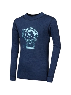MERINO DF PLANET SENSOR dětské tričko s dlouhým rukávem, deep blue