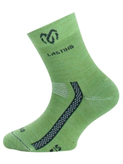 TJS dětské trekingové merino ponožky, zelená