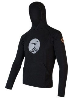 MERINO SENSOR UPPER HELI - pánské mikina, klokanka, černá