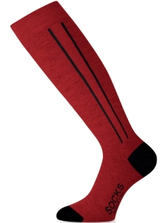 FWC MERINO LASTING vlněné lyžařské ponožky, červená