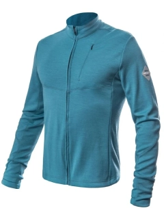 MERINO SENSOR UPPER  - pánská mikina, celozip, mint blue