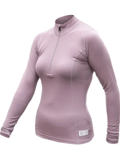MERINO SENSOR DF - dámské tričko, dlouhý rukáv, zip u krku, mystic violet