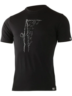 MERINO LASTING HORAL pánské merino tričko s krátkým rukávem, černá