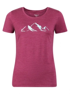 VINKA MOUNTAINS MERINO dámské merino tričko s krátkhým rukávem, ostružinová